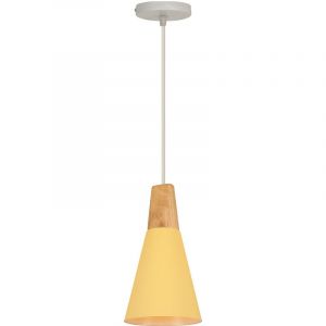 Wottes - Lustre Suspension Moderne Industrielle Ajustable Vintage Lampe Suspension Interieur pour Chambre Couloir Salon Jaune Clair