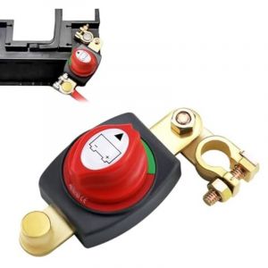 Coupe Circuit Batterie 12V/24V/48V, R&eacute;glable 180&deg;Coupe Circuit Batterie Voiture, Top Post Coupe-Batterie, Commutateur de D&eacute;connexion de Batterie,