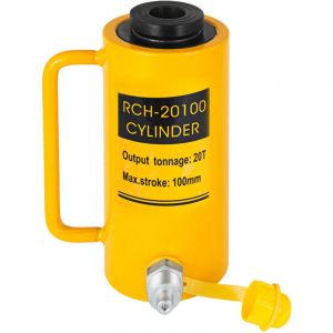 Mophorn - V&eacute;rin hydraulique creux 20T/44000LBS, v&eacute;rin &agrave; piston de 100 mm, v&eacute;rin hydraulique solide robuste pour voiture, fourgonnette, bateau,