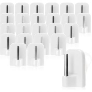 24x Crochets &agrave; Rideaux Autocollants pour tringles &agrave; Rideaux, Crochets adh&eacute;sifs pour fen&ecirc;tres, Crochets de fen&ecirc;tre - Blanc - Sollbry