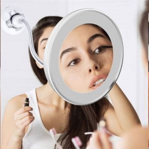 Shop-story - Miroir Grossissant et Rotatif à led avec Bras Flexible et Ventouse - mizoom