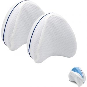 2x Oreiller Jambes Orthop&eacute;dique. Coussin Ergonomique Releve-Jambes. Coussin Genoux pour Dormir Sur le c&ocirc;t&eacute; avec Memoire Forme pour Soulagement de