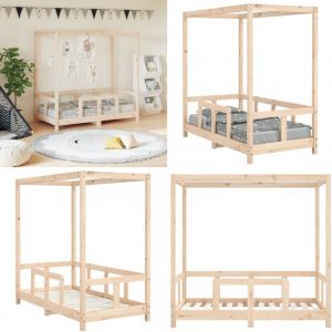 Vidaxl - Cadre de lit pour enfant 70x140 cm bois de pin massif - Lit Bébé - Lit Enfant - Lit Design - Bois De Pin - Cadre De Lit - Home & Living