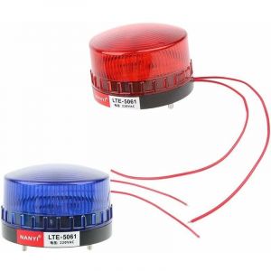 -2pcs Gyrophare Balise de Signalisation 220V Lumineuse LED Lampe d'Avertissement Clignotant Eclairage d'Urgence Voiture