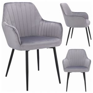 Cora - Chaise recouverte de velours gris