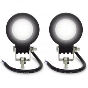 Phare led Moto 10W Feux Additionnels Moto, Phare de Travail à led Floodlight 12V, Feux de Brouillard Supplémentaires pour Moto Off-Road atv avec