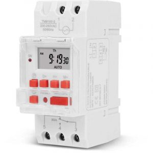 Minuteur pour chauffe-eau électrique , minuterie numérique 30 A, affichage LCD, minuterie à la seconde, 200-250 V CA, relais de minuterie numérique