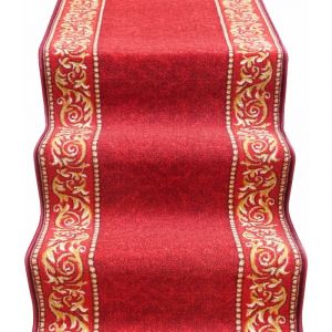 Coureur d'escalier Antid&eacute;rapant Bord&eacute; Entr&eacute;e Couloir Pas Cuisine Style Baroque Bordeaux - 67x80 cm