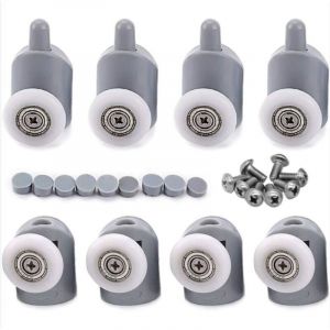 Lot de 8 roulettes de 23 mm pour portes de douche et portes coulissantes de salle de bain