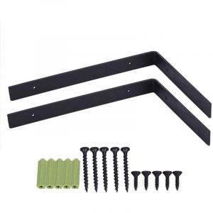 Paire d'Étriers Mural en Fer Forgé - Support Étagère Solide 20x30cm - Pour Étagères Bois, diy et Décoration Intérieure - Style Industriel/Rétro
