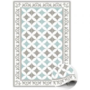 Tulup - Tapis Vinyl pvc Antidérapant pour Chambre et Cuisine - Carreaux portugais - 80x120 cm