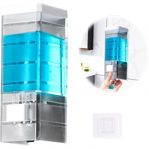 Distributeur Savon Mural,Distributeur Savon Mural sans Percage,Distributeur de Savon Mural pour Douche Shampoing, Gel Douche,