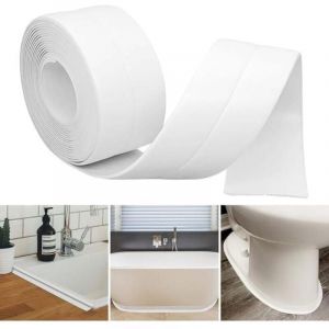 Plinthe Souple Autoadhésive 38mm x 5m, Plainte Adhesive PVC, Plinthe Adhesive - Angle Plinthe Cuisine - Baguette Finition PVC - Convient (Blanc)