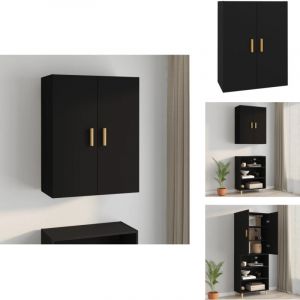 Armoire murale suspendue Noir 69,5x34x90 cm - Armoire Murale - Meuble De Rangement - Buffet - Placard Suspendu - Étagère Murale