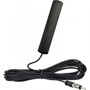 Antenne Autoradio Voiture Brise Collante Adaptateur Fiche DIN avec 3m C&acirc;ble Compatible avec Auto Camion V&eacute;hicule SUV Jeep FM AM Radio Amplificateur