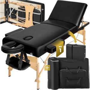 Table de massage pliante 3 Zones - 10 cm d'&eacute;paisseur + housse noir