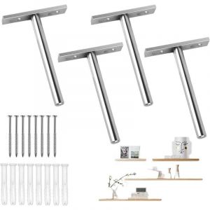 Support Etagere Invisible, Fixation Invisible pour &Eacute;tag&egrave;re Mural en Bois, Supports en M&eacute;tal pour &Eacute;tag&egrave;re Flottante, Etagere Murale Fixation Invisible
