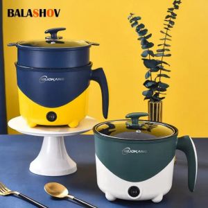 Marmite électrique, poêle antiadhésive multifonction, pour 1 à 2 personnes, marmite simple ou double couche, cuiseur à riz électrique.