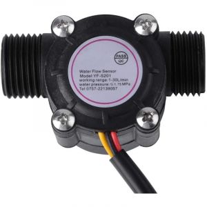 Capteur de D&eacute;bit d'eau, Haute Pr&eacute;cision G1 / 2 Capteur D&eacute;bitm&egrave;tre &agrave; Commutateur et Compteur 1-30L / Min