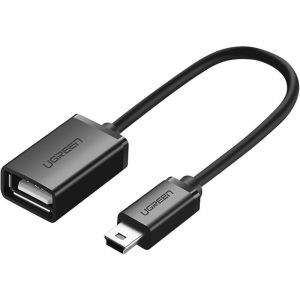 Adaptateur OTG mini USB-B (m&acirc;le) - USB-A (femelle) 10 cm - gris