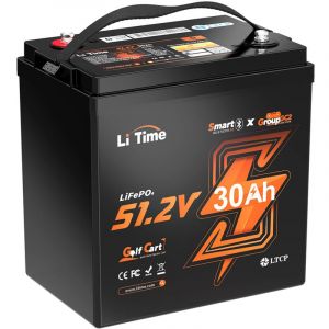 51.2V(48V) 30Ah Batterie au Lithium LiFePO4 GC2 Bluetooth avec bms 80A, Max. 15000 cycles pour Voiturette de Golf, Moteur hors-bord électrique,