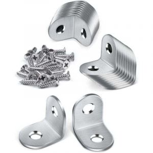 Lot de 20 &Eacute;querre M&eacute;tal, 20 &times; 20 mm &Eacute;querre de Fixation, Equerre de Fixation 90 degr&eacute;s, equerre Inox avec 40 vis, Petite Equerre Metal pour Fixation