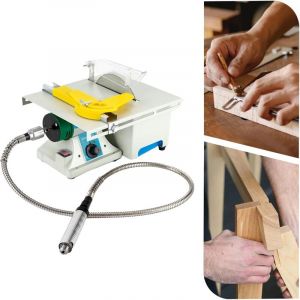 Scie circulaire de table multifonction 10 000 tr/min 750 W Mini scie de table &eacute;lectrique pour sculpter, polir et percer le jade, le m&eacute;tal et le bois
