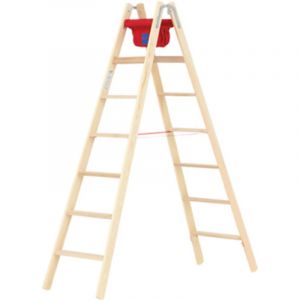 Matis&egrave;re - Escabeau bois 2x6 marches - Hauteur atteignable 3.00m - 71499/2X6