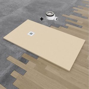 Platos De Ducha Y Mamparas - Receveur de douche deluxe extra-plat 100x150 cm Beige