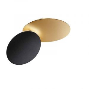 Perenz - Plafonnier led drum en métal Noir Doré mat 33W