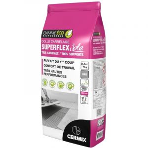 CERMIX Mortier colle carrelage, poudre, superflexible CERMIX gris 15kg