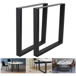 Wyctin - Hofuton Lot de 2 pieds de table carrés industriels robustes avec vis pour table de petit-déjeuner, bar, banc - 72 cm (h) x 60 cm (l) - noir