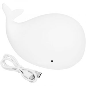 Eosnow Veilleuse en Silicone avec chargeur USB, lampe de robinet en forme de baleine mignonne avec 3 Modes d'&eacute;clairage, fonction de synchronisation