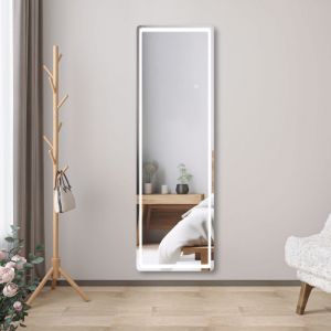 Biubiubath - Miroir sur pied au sol 160x40cm led + 3 Couleurs + Dimmable + Mémoire, Environnemental, à suspendre ou à poser de Miroir corporel complet