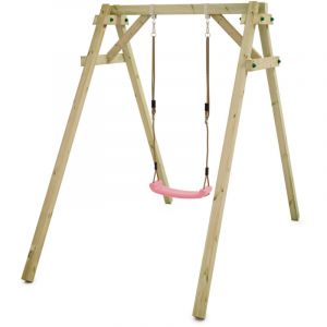 Portique de balan&ccedil;oire pour enfants Smart One avec si&egrave;ges de balan&ccedil;oire, structure simple en bois &ndash; rose - Wickey