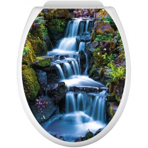 Stickers Abattant wc - Cascades - 35x43 cm - Adhésif + Protection mate