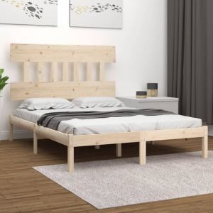 Cadre de lit sans matelas-Structure de lit 120x190 cm bois massif 653040