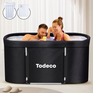 Baignoire Pliable Adulte, Grand Baignoire Portable Mobile pour Douche et spa, pour Petite Salle de Bain, Baignoire Trempage Autoportante renforc&eacute;e