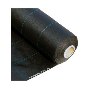 Suinga - Toile de Paillage Contre Les Mauvais Herbes 100x2m en Fibres de Polypropylène Tissées Anti-UV 130g/m2, noir