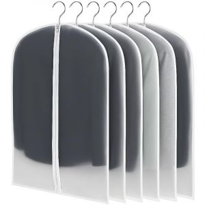 Housses &agrave; V&ecirc;tements L&eacute;g&egrave;res Lot de 6 Transparentes 60x100cm Anti‑poussi&egrave;re &agrave; l&rsquo;humidit&eacute; et &agrave; la moisissure pour Robes, Vestes, Chemises