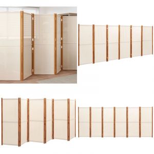 Cloison de s&eacute;paration 6 panneaux Blanc cr&egrave;me 420x180 cm - Cloison De S&eacute;paration - &Eacute;cran De Confidentialit&eacute; - Paravent - Cloison Amovible - Divider