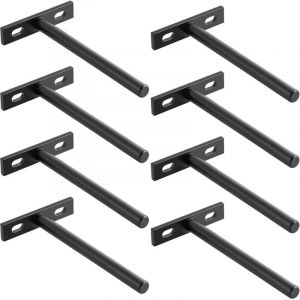 Equerre Etagere Murale Fixation Flottante Invisible, Support Etagere Murale en M&eacute;tal, Tablette Flottante Support Charge Lourde, Longueur 100MM, Noir
