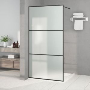 Design In - Paroi de douche &Eacute;cran de douche Paroi fixe Noir 100x195 cm Verre esg d&eacute;poli CVW23807