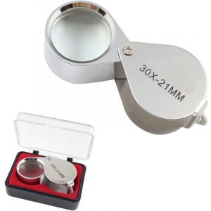 30x21mm Loupe, Verre Loupe Pliable, Loupe pour Bijoutiers, 30x Loupe de Poche, Loupe de Bijoutier Portable, Loupe d'horloger, Loupe de Poche pour