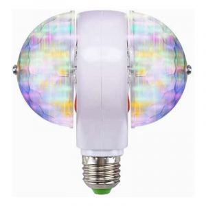 Groofoo - Stage Light, Ampoule Disco led rvb E27 - Effet de fête, 2 têtes rotatives, Guirlandes Lumière de scène