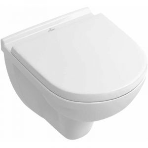 Villeroy & Boch O.novo - Cuvette de wc suspendue compacte avec abattant SoftClosing, DirectFlush, blanc alpin 5688HR01