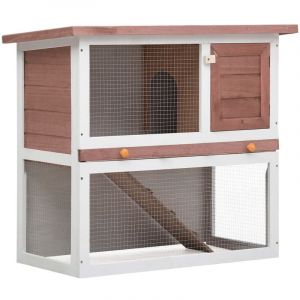 Maison Chic - Clapier lapin d'ext&eacute;rieur Cage Enclos &agrave; Lapin 1 porte Marron Bois 66479