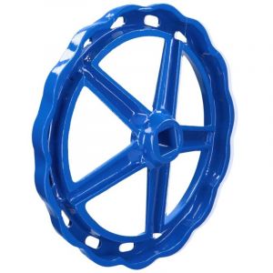 Volant pour vanne à guillotine DN100-150, diamètre de la roue 250 mm, tige carrée 19 x 19 mm, aluminium, couleur bleue