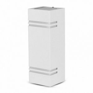 Applique Murale led Blanche Carr&eacute;e IP44 Double Faisceau GU10 Silumen