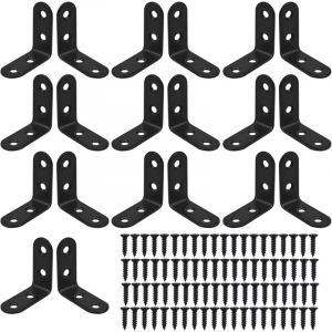 Shining House - querre de Fixation Inox, 20 Pcs Support d'angle Droit en forme de l, Équerre Angle 90 Degrés, Équerre étagère 40mm x 40mm Équerre de